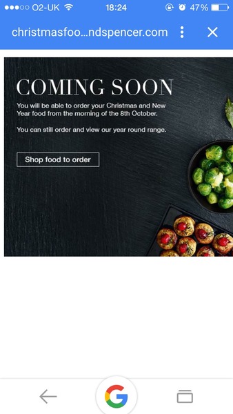 M&S Christmas food order 2015....