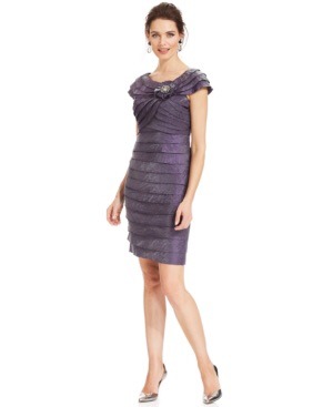 What to put with metallic purple dress for a wedding?