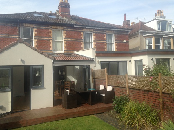 Grey bifold with white kitchen window?