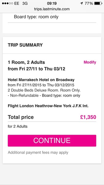 To think just over 1k for 5 days in NYC is too much