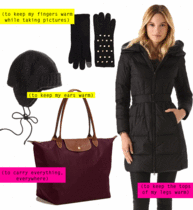 What style of bag would you suggest for a black winter coat?