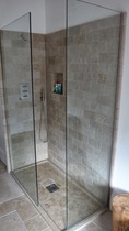 Walk-in shower (tiled floor as opposed to shower tray)
