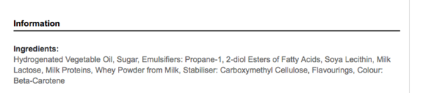 To disown OH for buying Elmlea instead of proper cream?