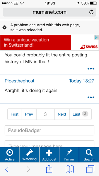 Page keeps reloading on Safari