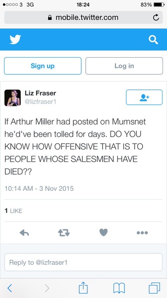 Use of child death as an analogy for sense of loss should be punishable by wearing a dimwit hat for ever more