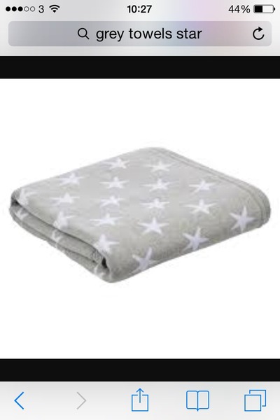 Where can I find grey towels with white stars?