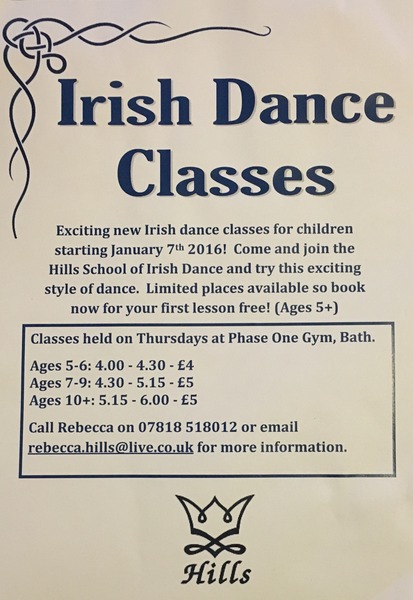 NEW IRISH DANCE CLASSES IN BATH
