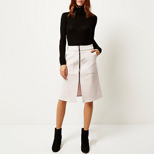 What top could I wear with a black a line midi?