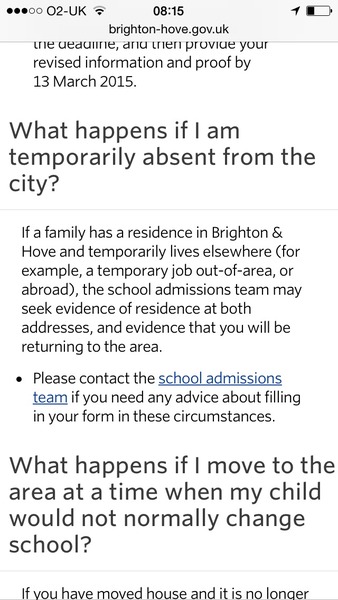 renting house out but applying for a school place