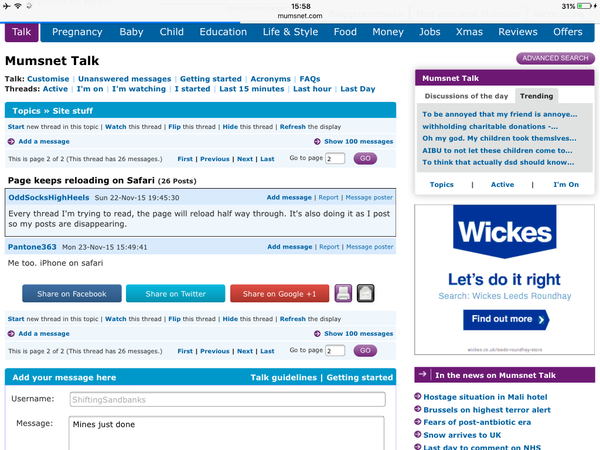 Page keeps reloading on Safari