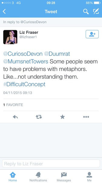 Use of child death as an analogy for sense of loss should be punishable by wearing a dimwit hat for ever more