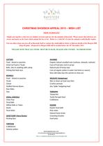 Christmas Shoebox Appeal in Mid Sussex for Raystede Animal Welfare.