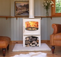 Tiles around a woodburner