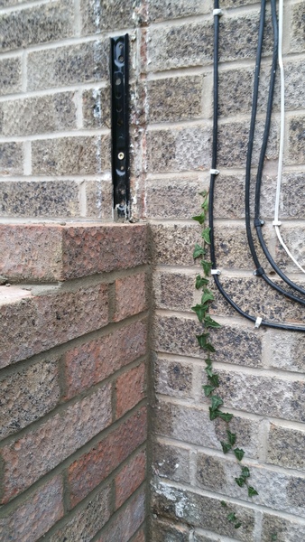 The builders have used orange bricks for the new porch when our house bricks are beige/greyish