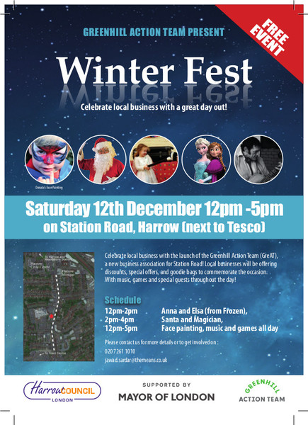 WINTER FEST Station Road - discounts, music, street performers and santa!