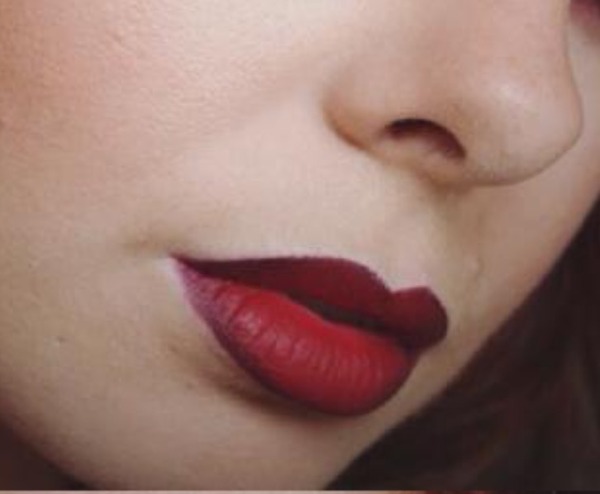 Blue red lipstick