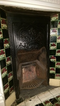 discovered original fireplace tiles but now what paint colour??