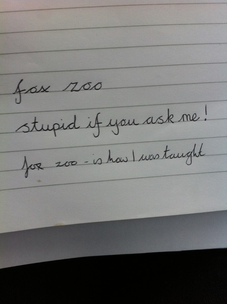 Continuous handwriting confusion