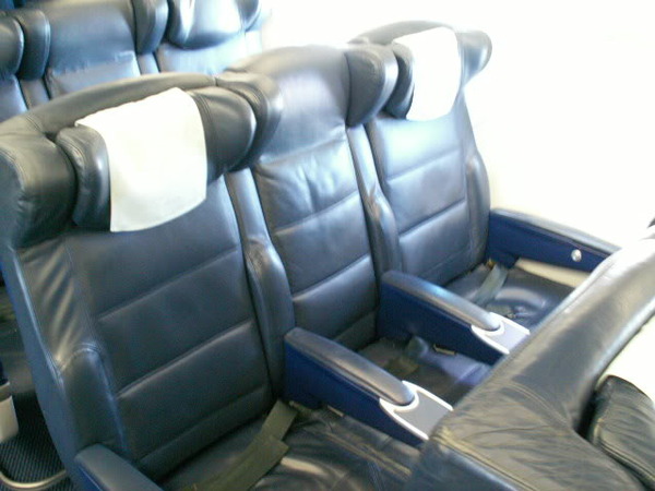 Seating in business class on flight today.