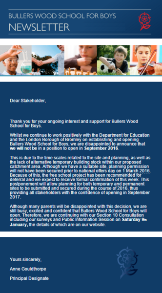 Support Opening of Bullers' Wood School for Boys Petition