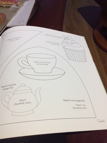 Pictures of teapots, cups and saucers, cupcakes