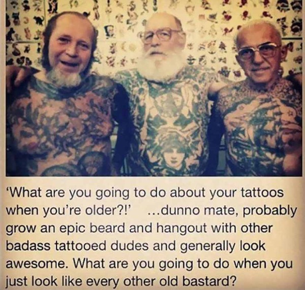 to think no one has ever said "oh thats a nice neck tattoo"