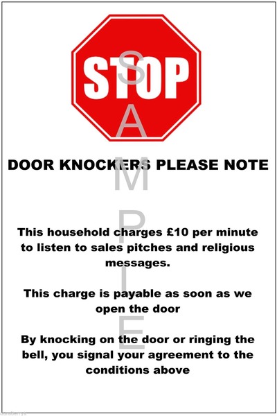 not to want strangers knocking on my door?