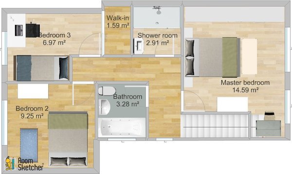 Which layout upstairs?