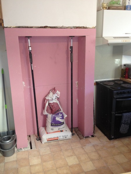 Pigletjohn- Help! Raising and widening chimney opening to accomodate cooker and hood.
