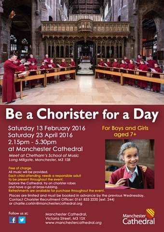 Be a Chorister for a Day - Saturday 13th Feb