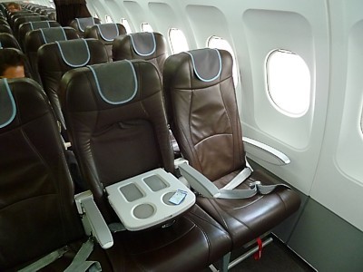 Seating in business class on flight today.