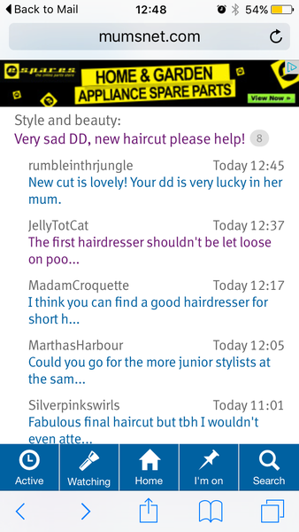 Very sad DD, new haircut please help!