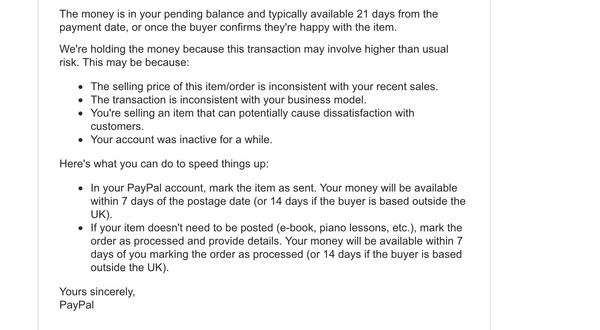 Worried about this buyer