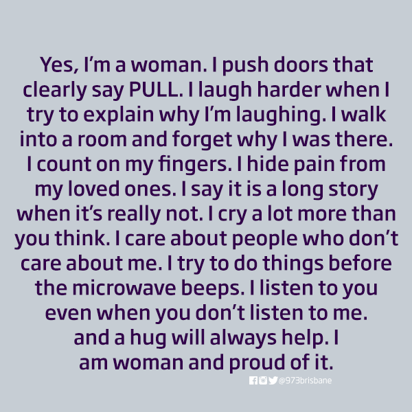 Post on FB about women which got right up my nose
