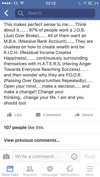MLM BOT WATCH 8 - Lighthearted chat and posts by Eyes about Forever Living, Ariix, It Works is a church, NuSkin, Younique, as scambralambascambaralamlas
