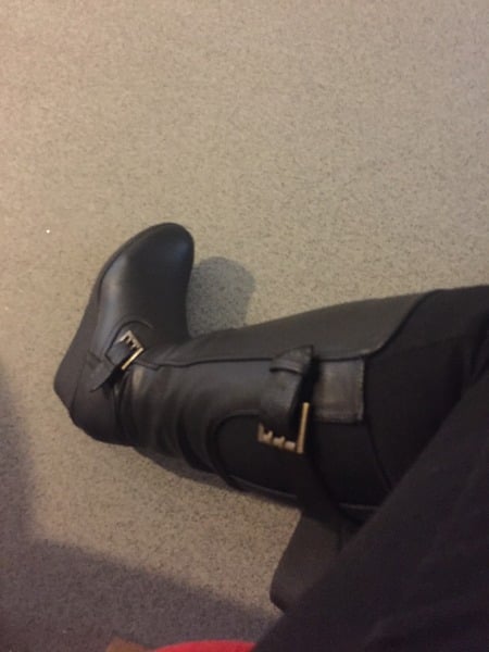Knee length boots, wide calves