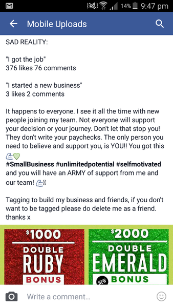 MLM BOT WATCH 8 - Lighthearted chat and posts by Eyes about Forever Living, Ariix, It Works is a church, NuSkin, Younique, as scambralambascambaralamlas
