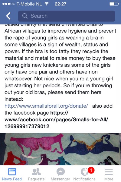 Selling bra sets - what do you make of this message?