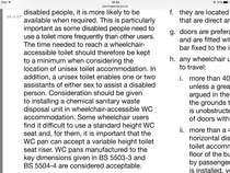 to have told off colleague for using disabled toilet