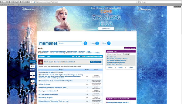 Ad all around the desktop screen - it's a PITA. Disneyland Paris - Sing-Along-With-Elsa.
