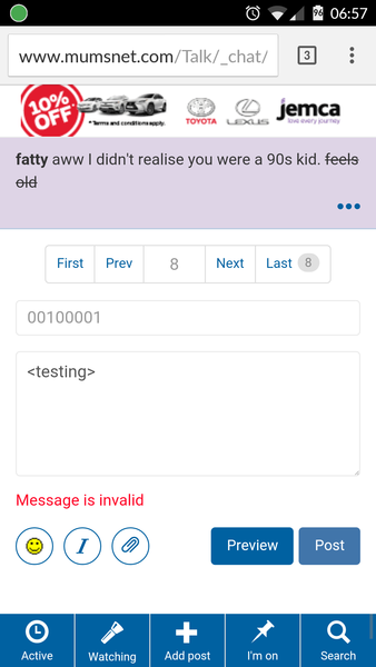 "Message invalid"
