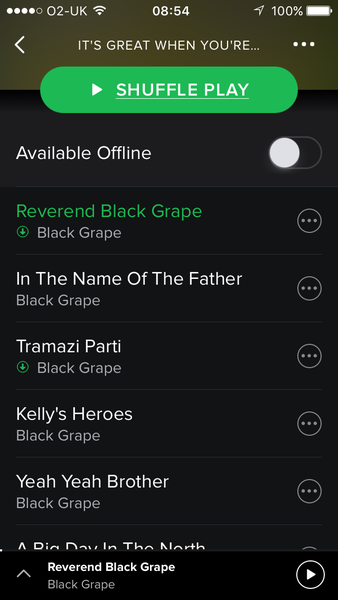 Spotify and shuffle play