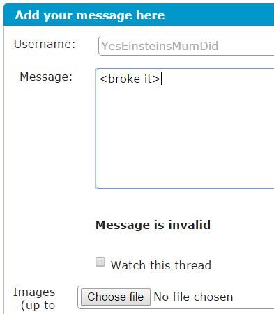 "Message invalid"