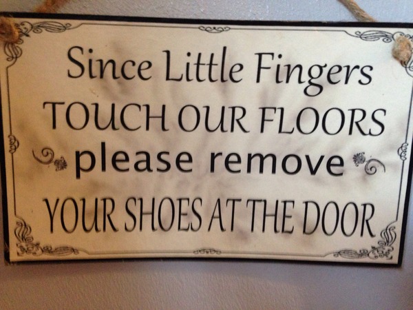 Shoes off house rule