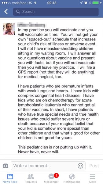 Why would someone say this about vaccines?  Is it odd?