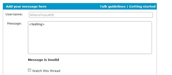 "Message invalid"