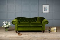 pale blue walls with emerald green velvet sofa..is that too much??