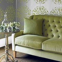 pale blue walls with emerald green velvet sofa..is that too much??