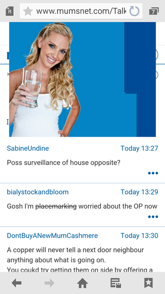 Giant advert over top of page