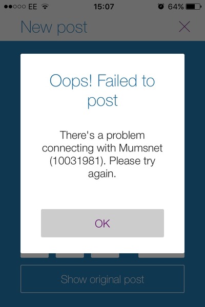 error message